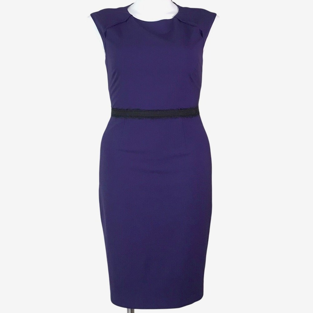Elie Tahari Purple Sleeveless‎ Sheath Dress